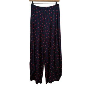 Alembika Punto Wide Leg Barrel Lantern Pants Navy and Red Polkadot Size 1 (6-8)